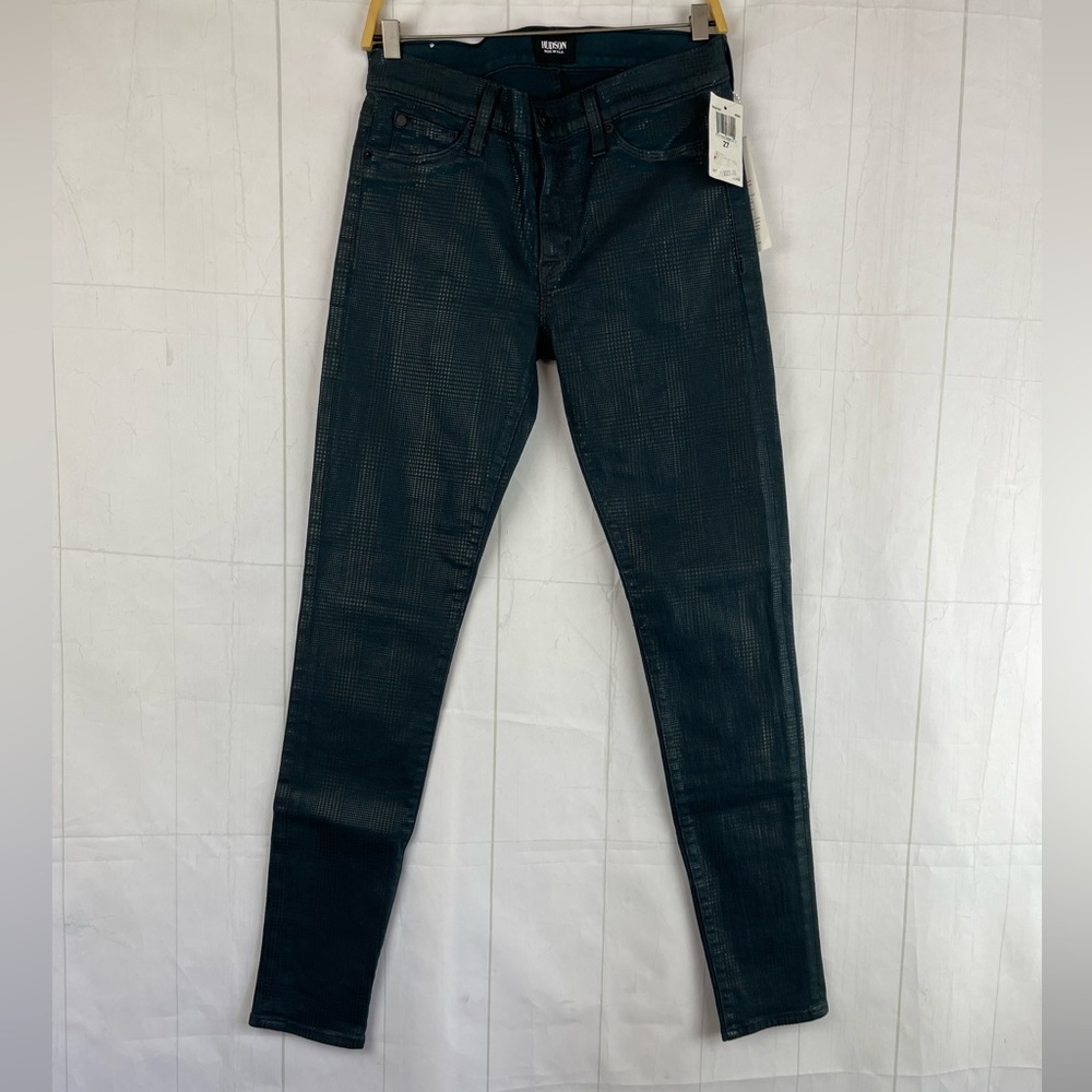 NWT Hudson Green Mid Rise Nico Skinny Jeans Size 27